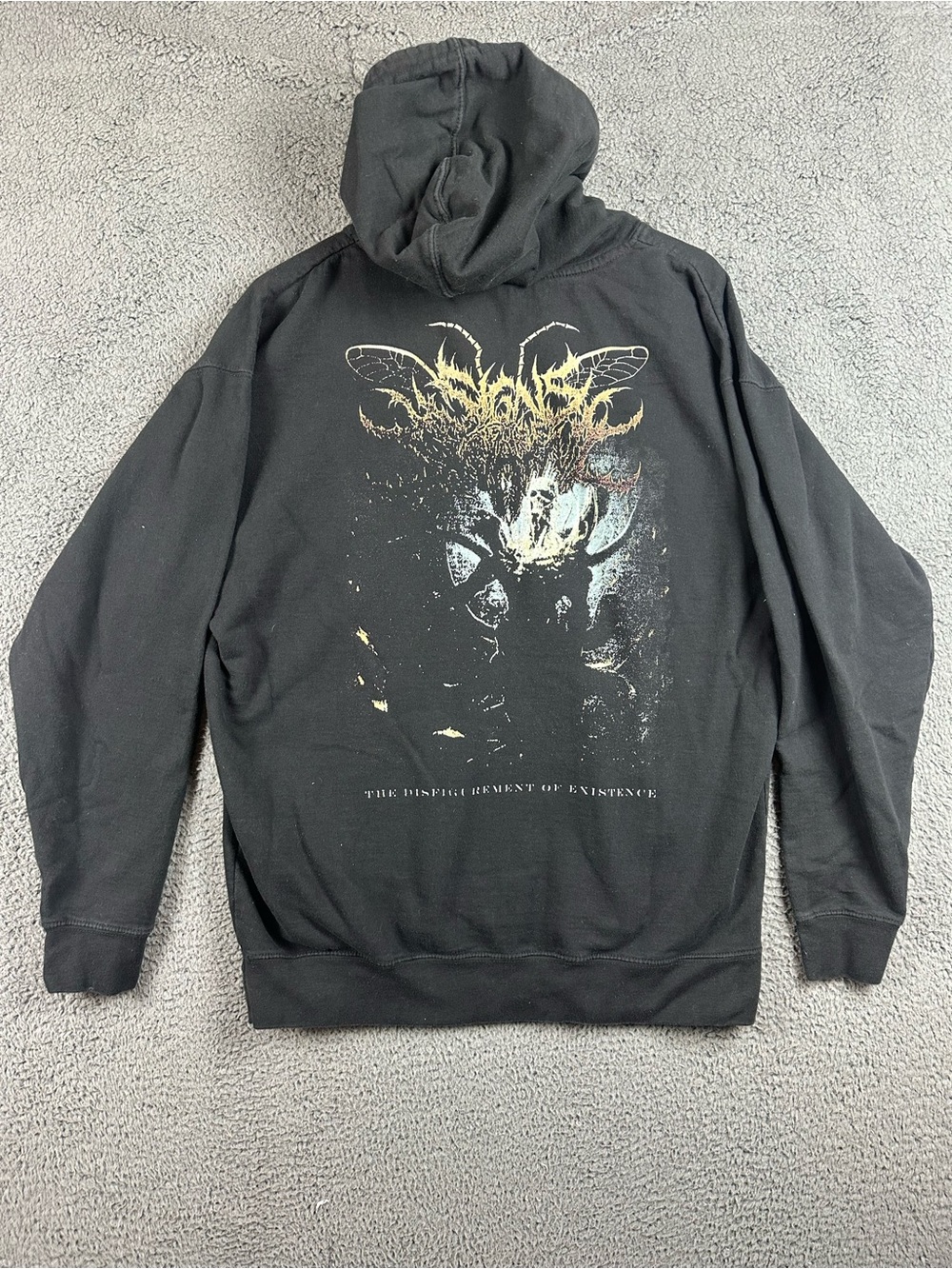 Signs of the Swarm Hoodie Black The Disfigurement of Existence Band Merch XL